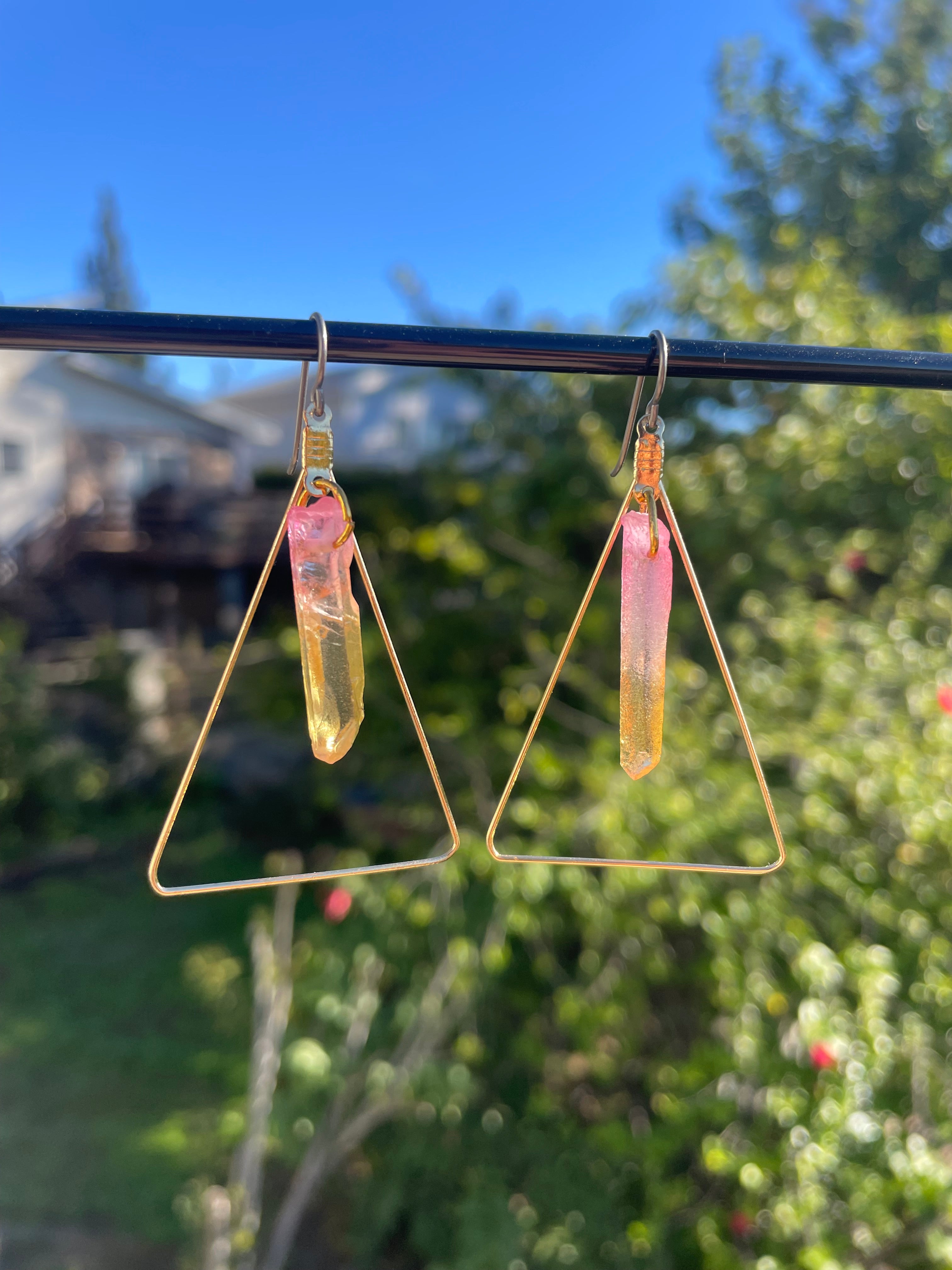 Sunset Crystal Triangles SALE (imperfect)