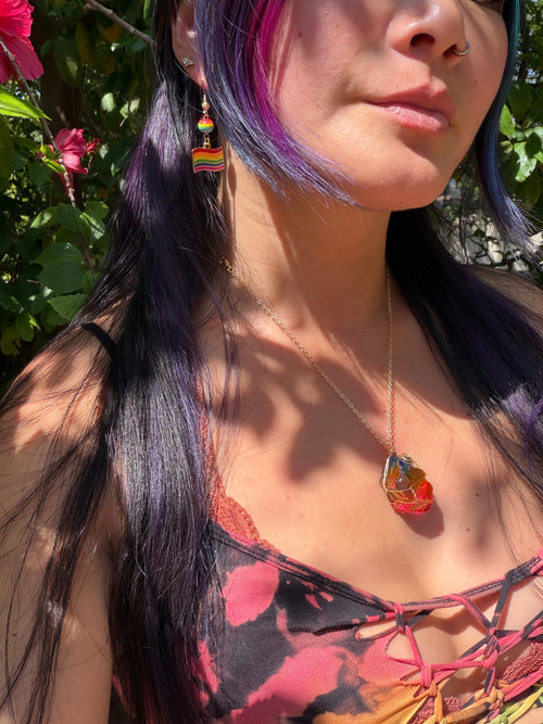 Rainbow Wire-wrapped Crystal