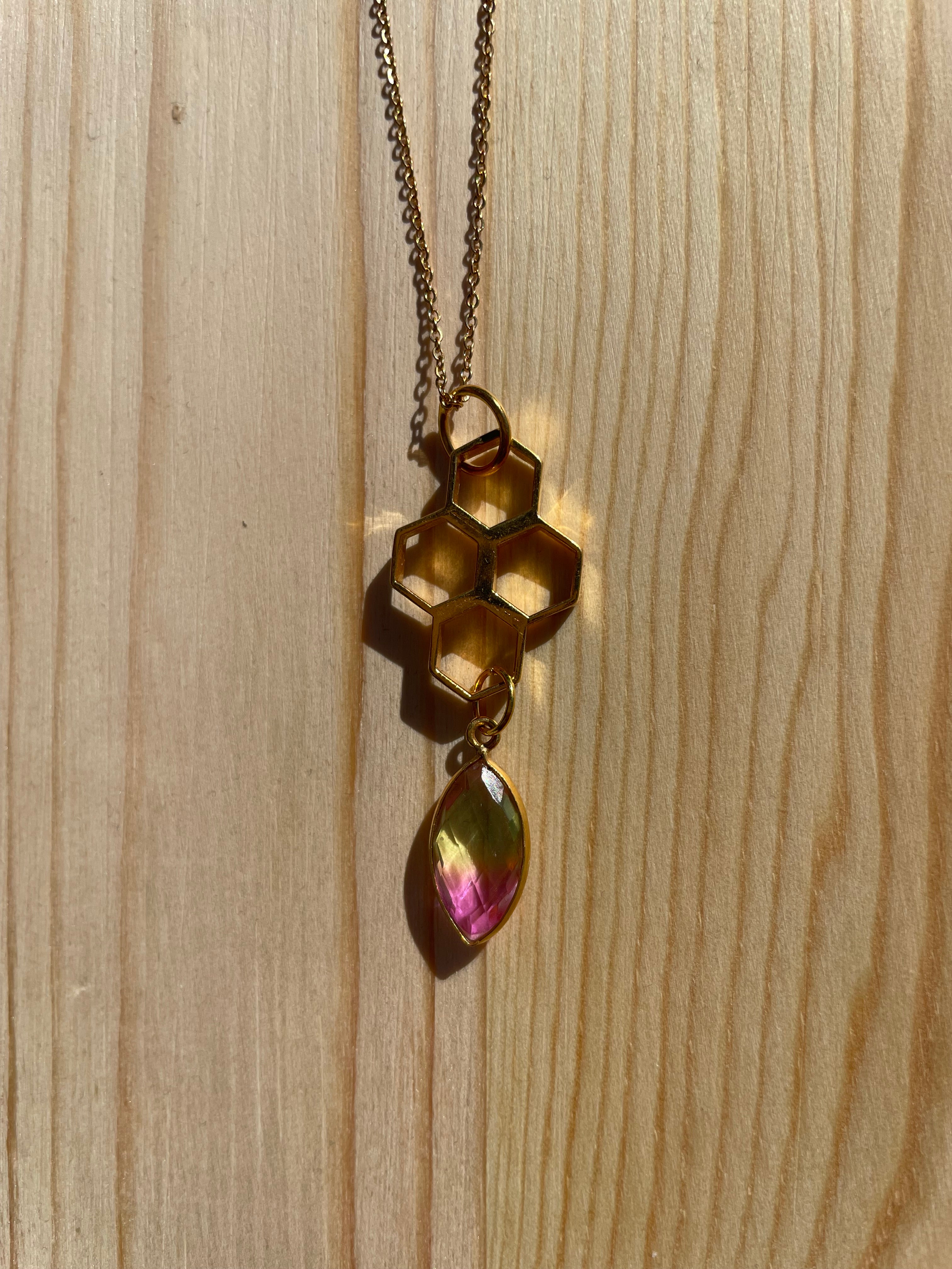 Honeycomb Teardrop Pendant (3 colors)