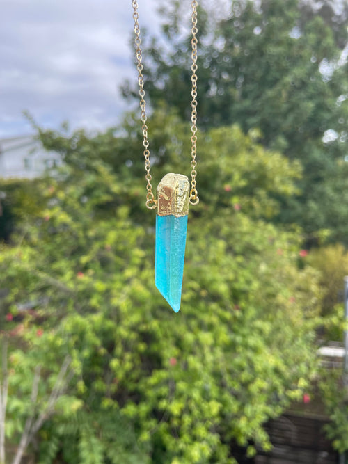 Aqua Electroplated Pendant