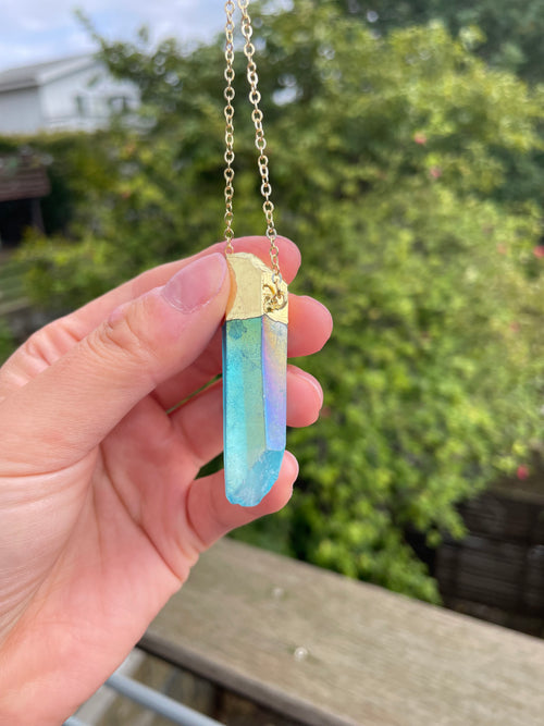 Aqua Electroplated Pendant