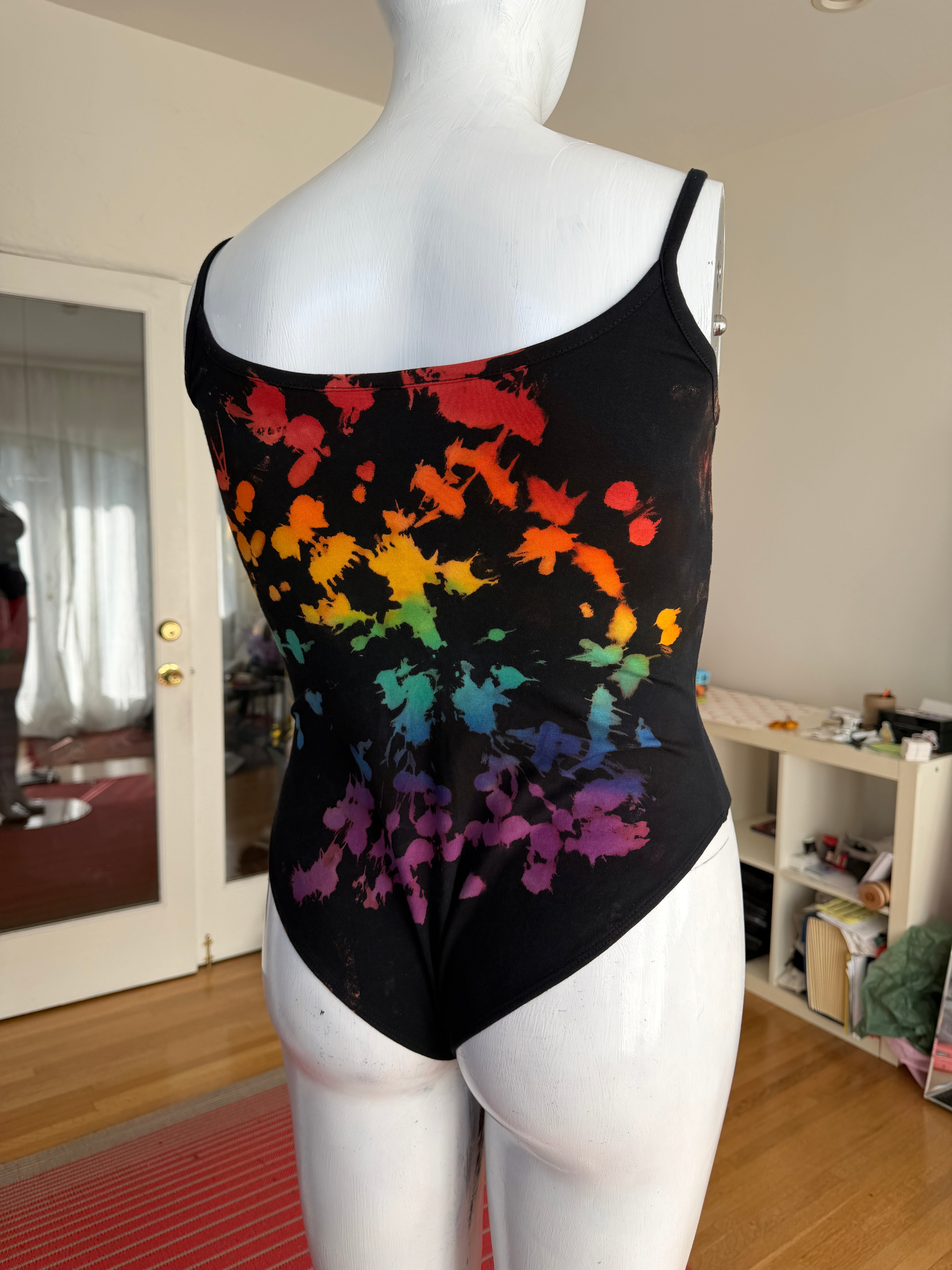 OOAK Ebony Rainbow Bodysuit+(XL, 1X, 2X, 3X only)