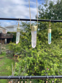 Rainbow Quartz Crystal Earring & Pendant set
