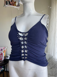 OOAK Navy Blue Croptop Size XL & 3XL