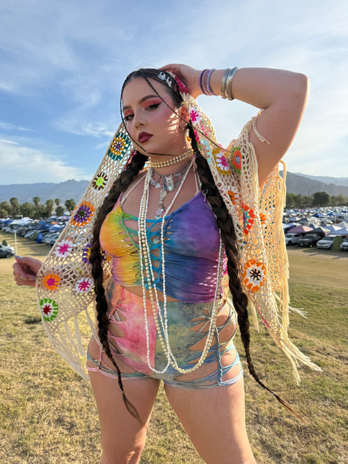 Ombre Rainbow Pride Shorts Set+