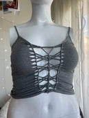 OOAK Heather Grey Croptop Size XL