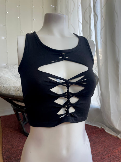 OOAK Racerback Slit Top Size S