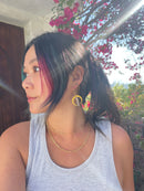 Crescent Moon Ice Quartz Earrings