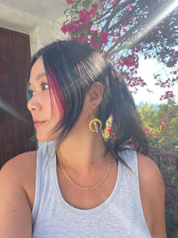 Crescent Moon Ice Quartz Earrings