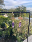 Umbrella Amethyst Crystal Earrings