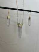 Rainbow Quartz Crystal Earring & Pendant set