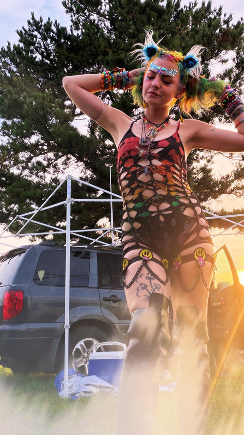 Ebony Rainbow Tiedye Romper