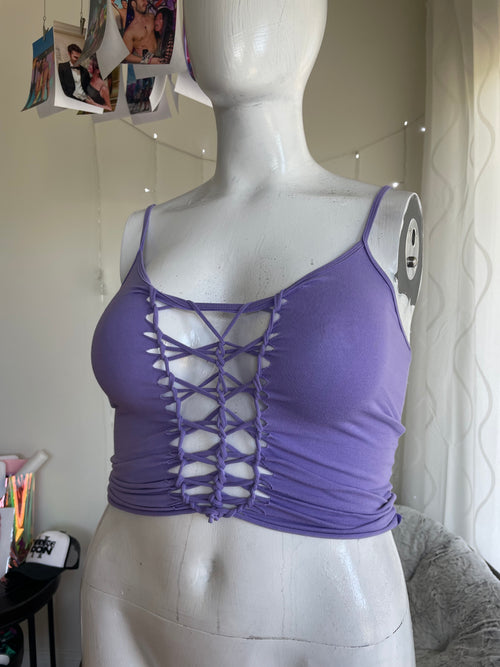 OOAK Periwinkle Purple Croptop Size L