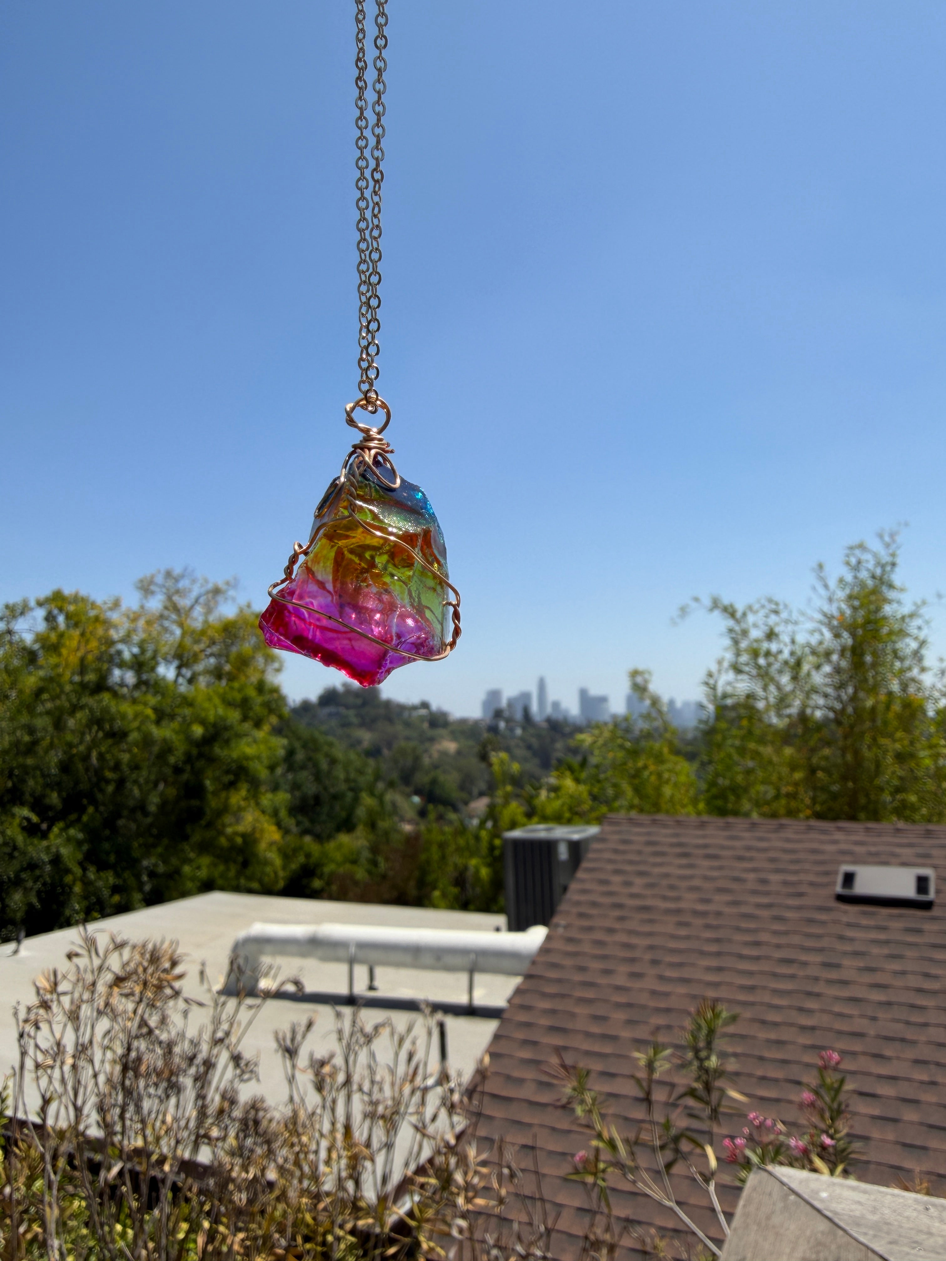 Rainbow Wire-wrapped Crystal
