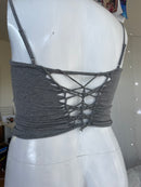 OOAK Heather Grey Croptop Size XL