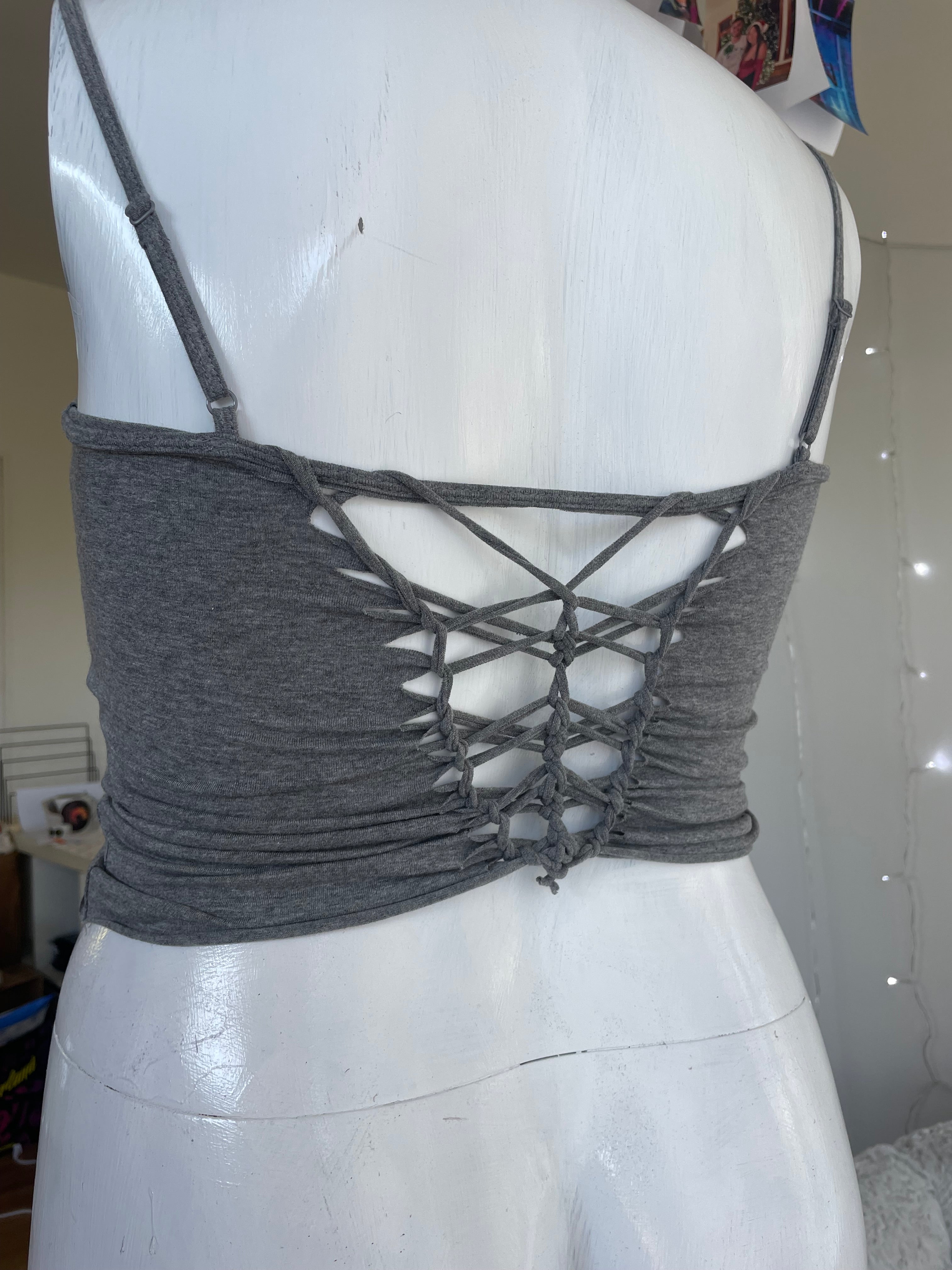 OOAK Heather Grey Croptop Size XL