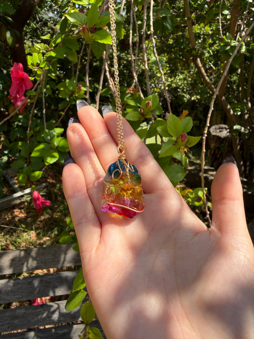 Rainbow Wire-wrapped Crystal