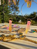 Single Sunset Crystal Hoops