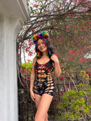 Ebony Rainbow Tiedye Romper+