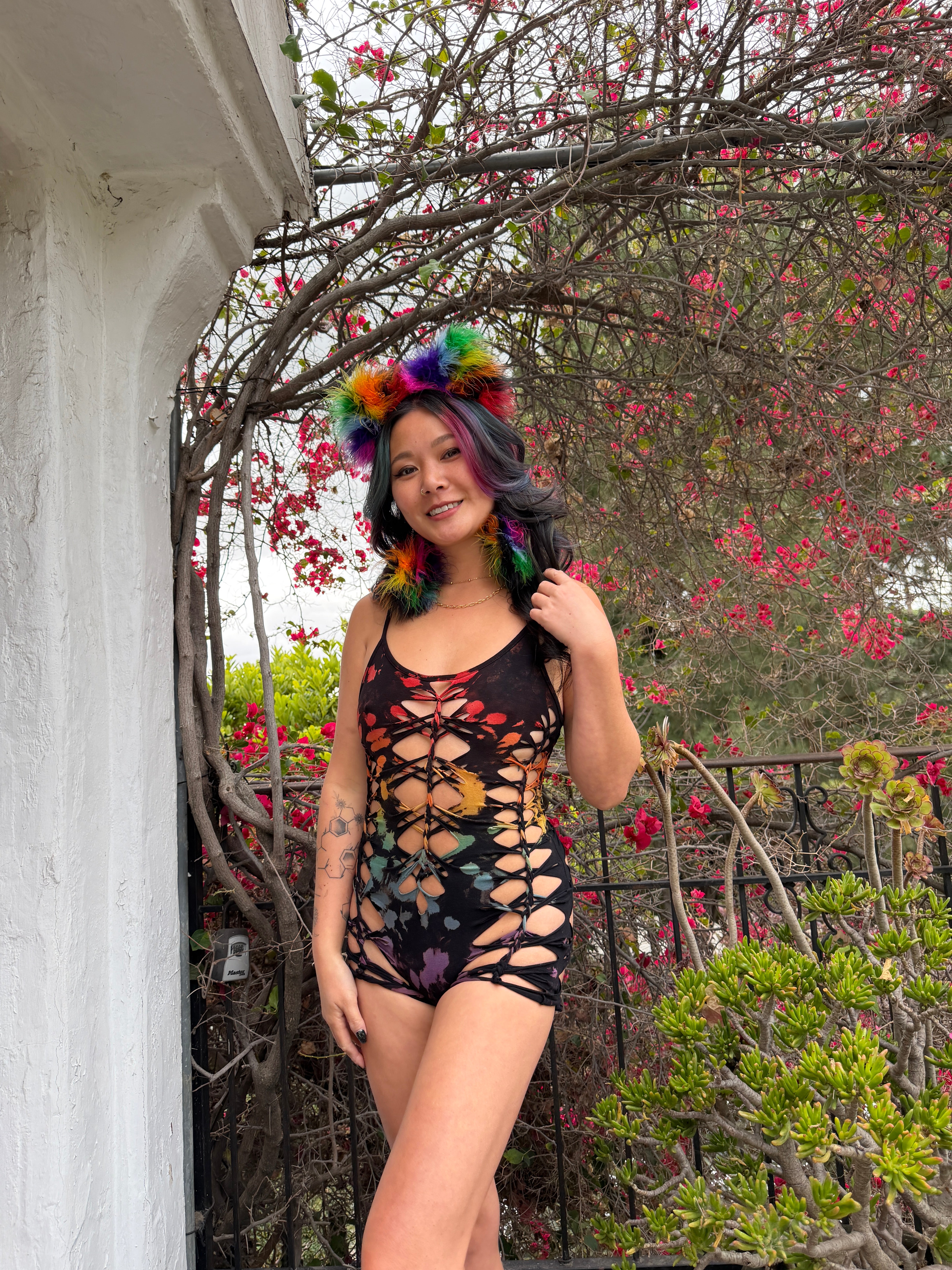 Ebony Rainbow Tiedye Romper+