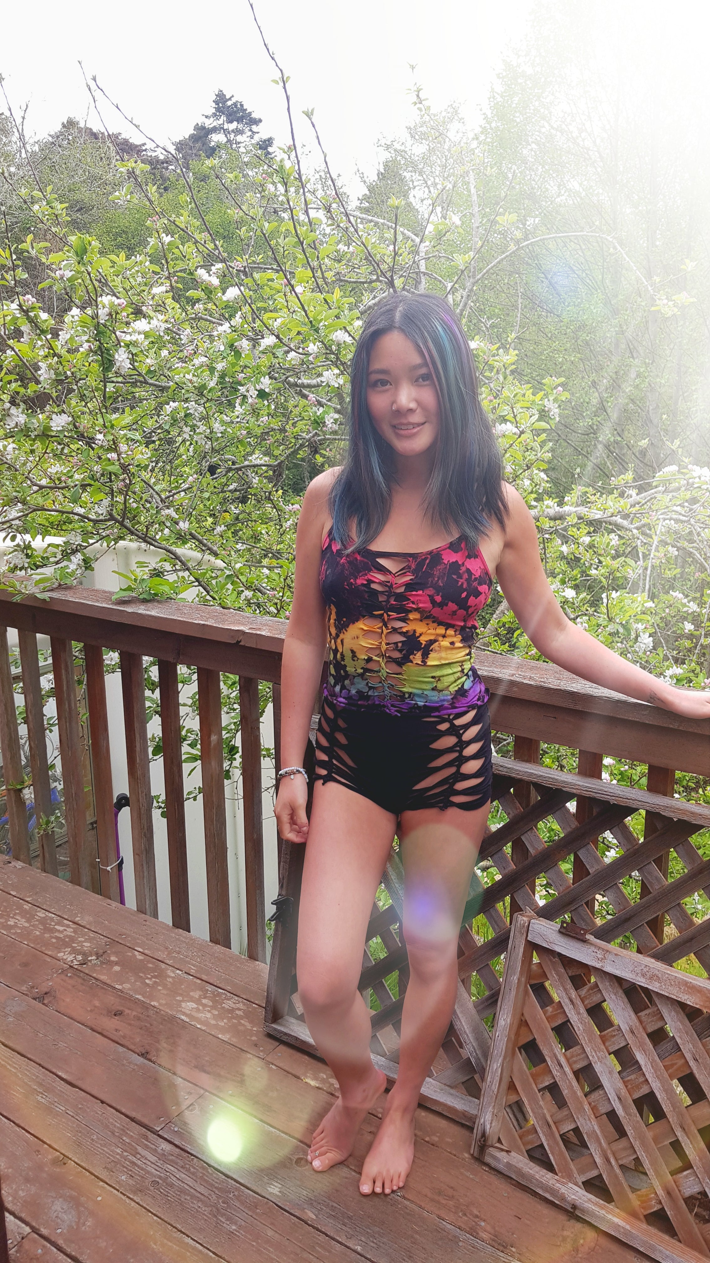 Ebony Rainbow Tiedye Hana Croptop+