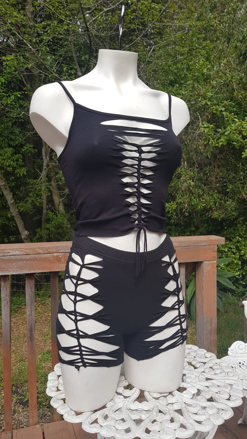 Black Overlay Croptop+