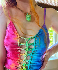 Ombre Rainbow Tiedye Diamond Croptop
